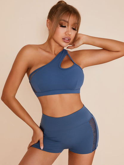 Sexy Yoga-Anzug mit hoher Taille und Mesh-Einsätzen