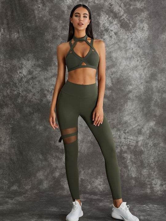 Unique Cut Out Pocket Mesh Scrunch Bum Leggings