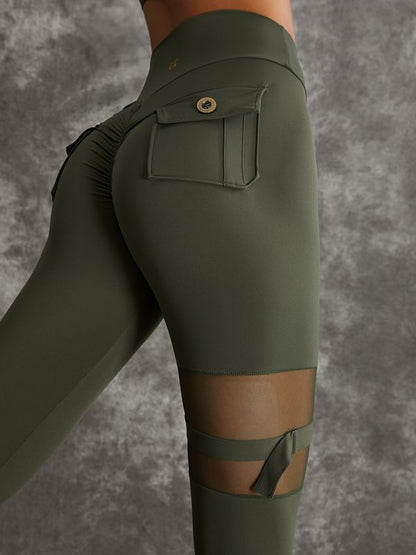 Unique Cut Out Pocket Mesh Scrunch Bum Sportswear