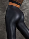 ZASUWA Female High Impact Shockproof Faux Leather Leggings