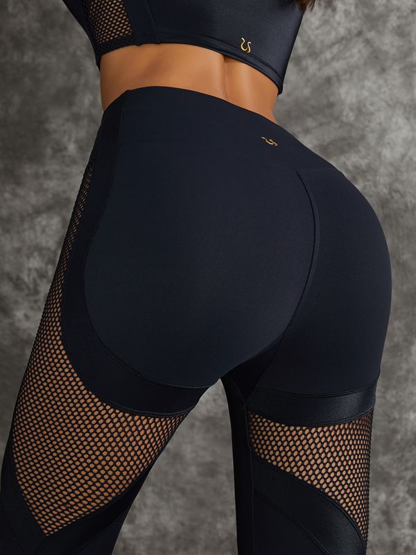 ❤ZASUWA Female PU Net High-rise Hip-lift Sportswear, ZASUWA