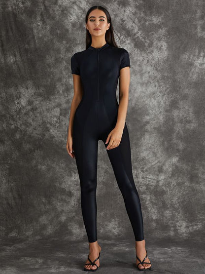 ❤Sexy Zipper Breathble Shortsleeve Jumpsuit