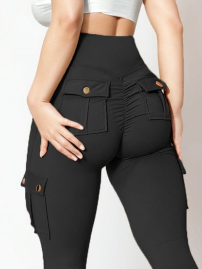 Pocket Scrunch Bum High-rise Cargo Style Leggings
