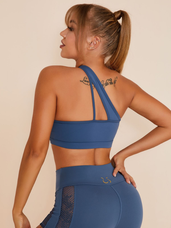 Sexy Yoga-Anzug mit hoher Taille und Mesh-Einsätzen