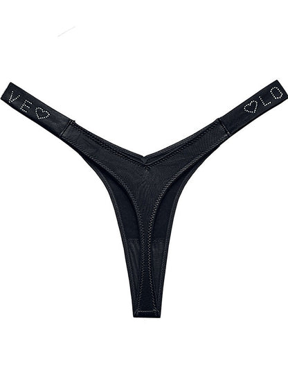 Sparkling Diamond Ice-silk Sports Panties
