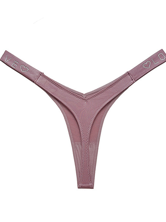 Sparkling Diamond Ice-silk Sports Panties