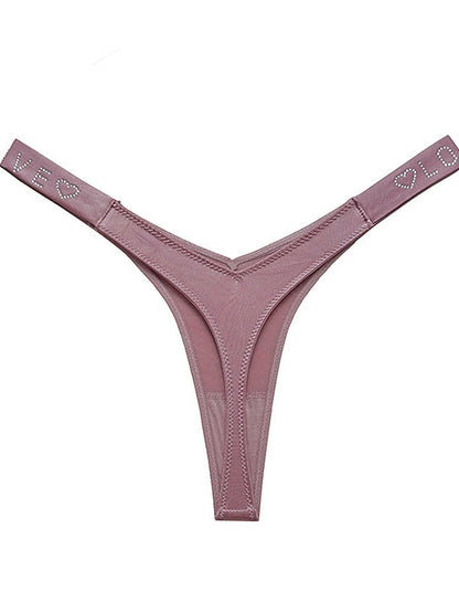 Sparkling Diamond Ice-silk Sports Panties