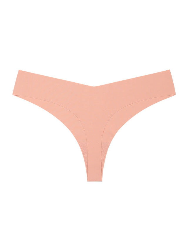 Seamless V-shape waisted T-back Underwear