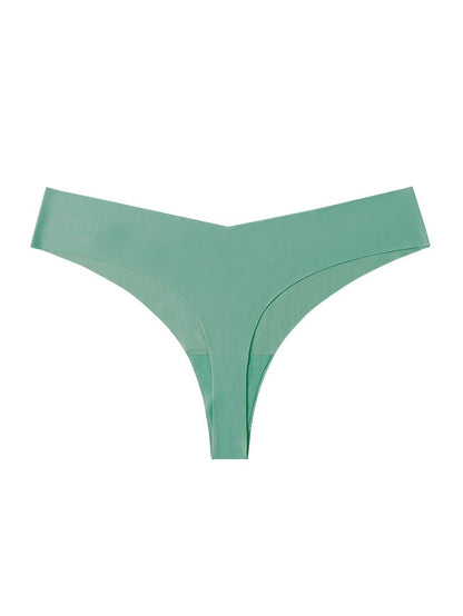 Seamless V-shape waisted T-back Underwear