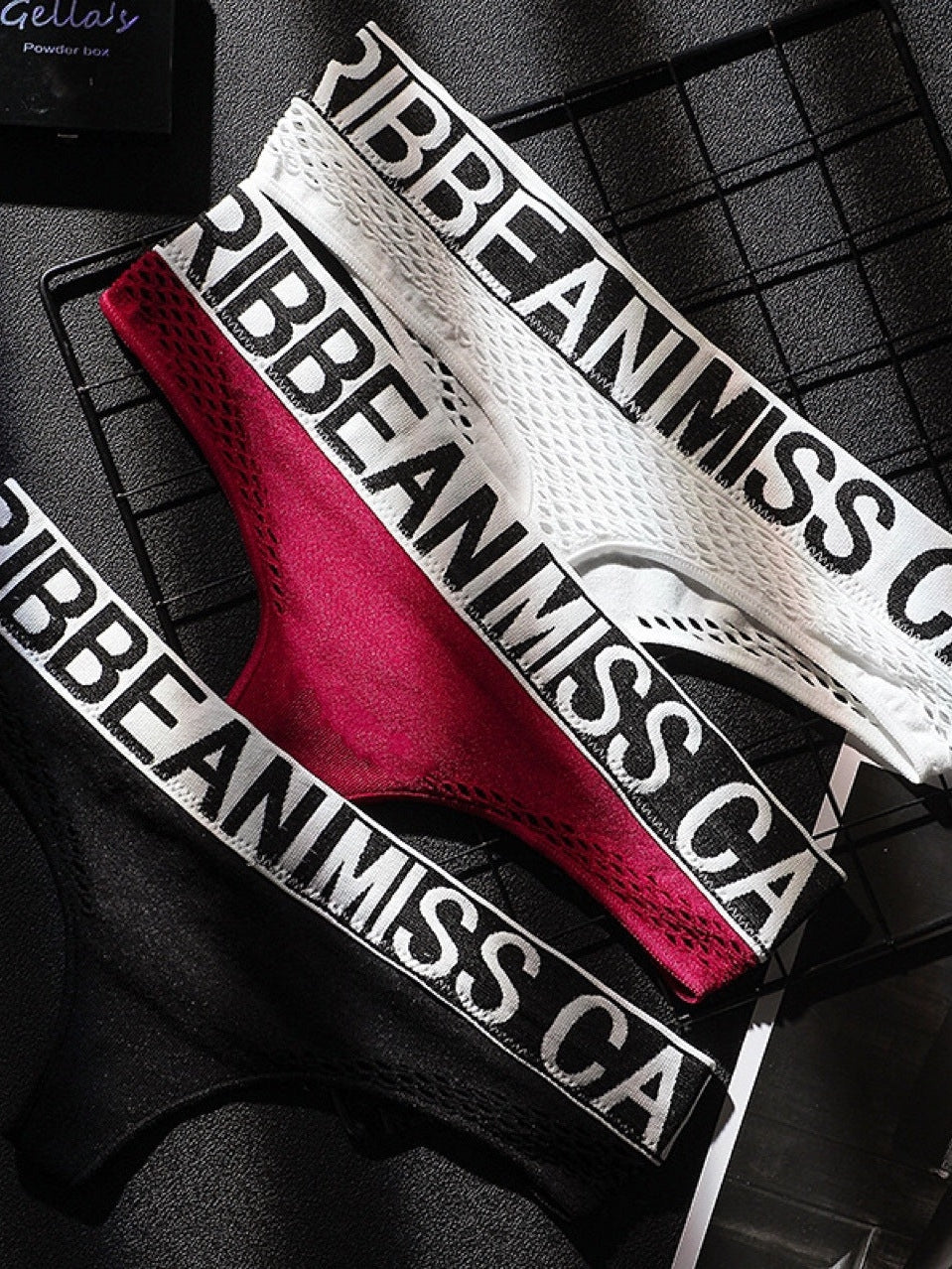 Letter Print Net Underwear