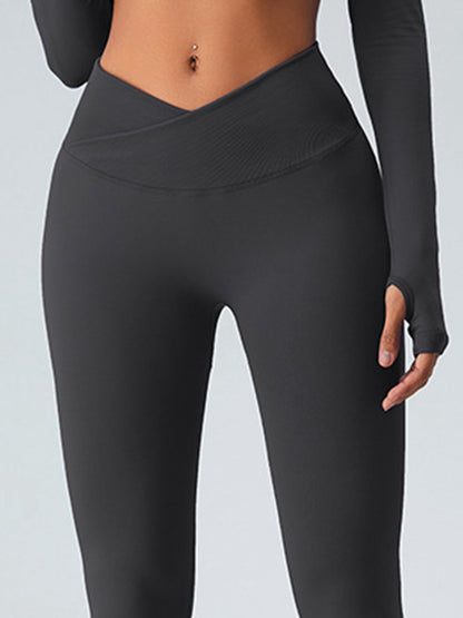 Leggings mit V-förmigem Bund und Scrunch-Po