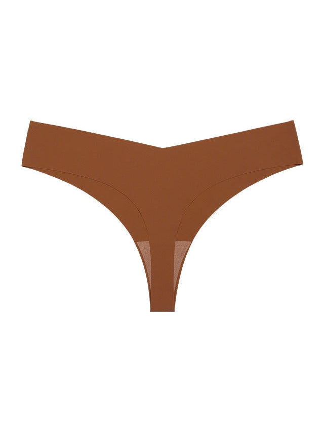 Seamless V-shape waisted T-back Underwear