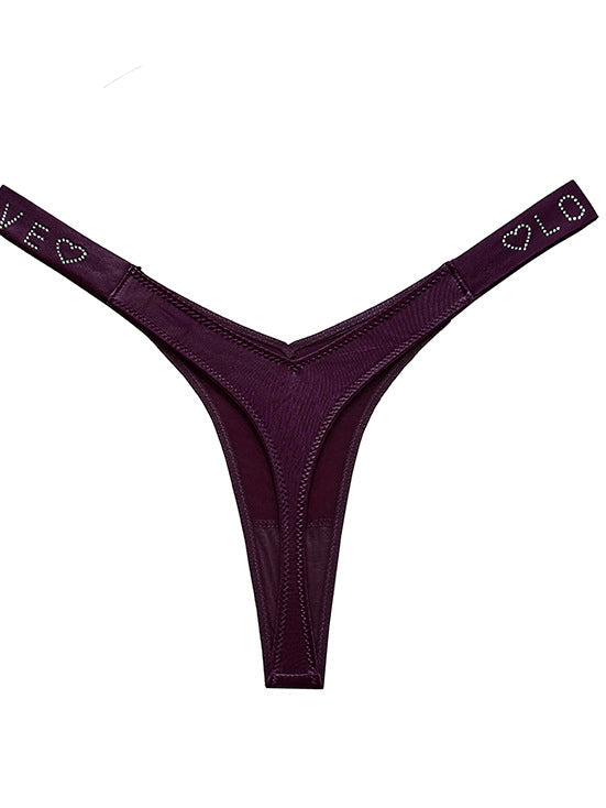 Sparkling Diamond Ice-silk Sports Panties
