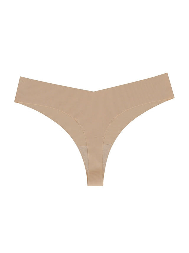 Seamless V-shape waisted T-back Underwear