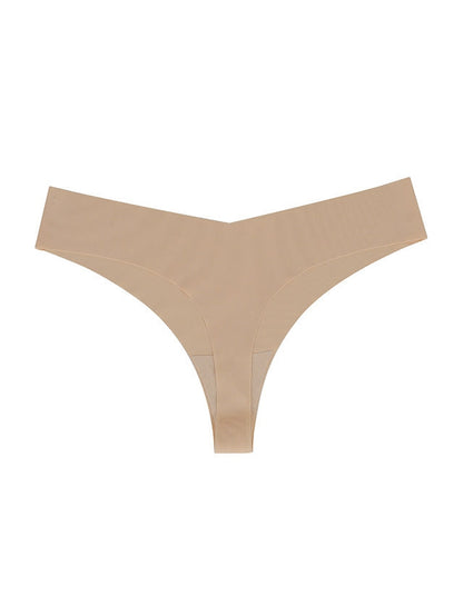 Seamless V-shape waisted T-back Underwear