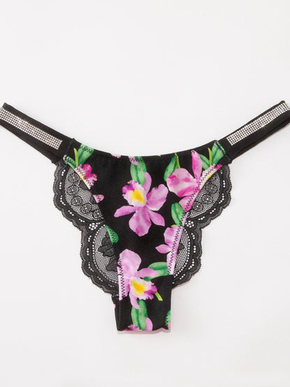 Lace Print Dazling Diamond Panties