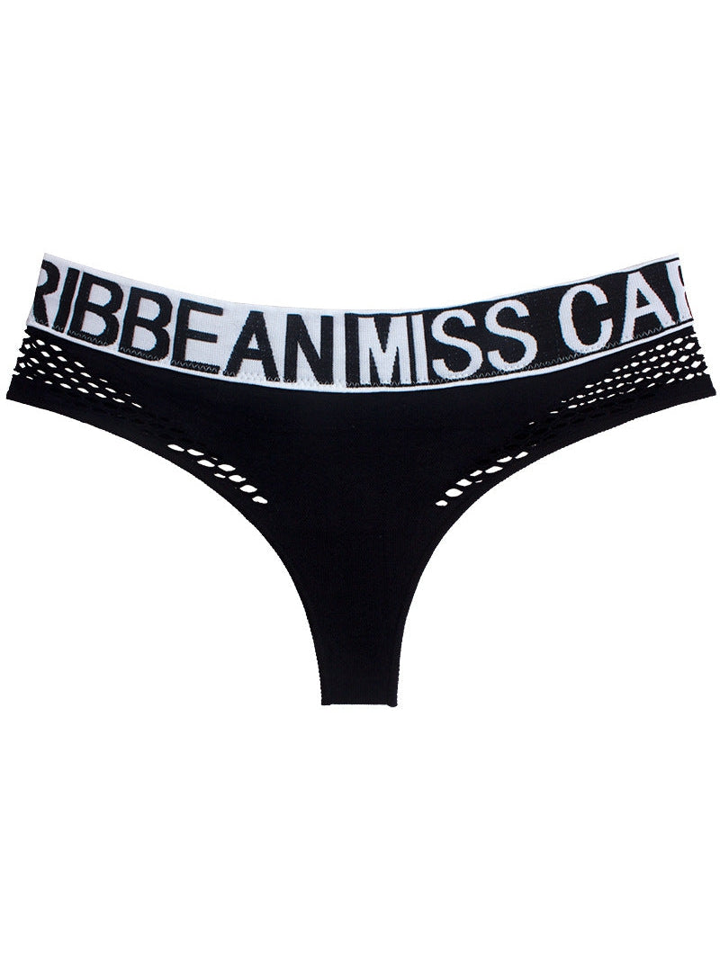 Letter Print Net Underwear