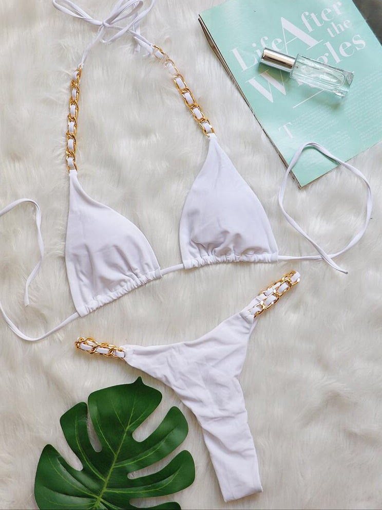 ZASUWA Female Metal Chain Bikini Sets