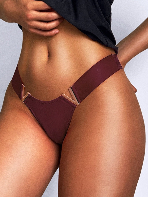 V Letter Solid Color Underwear
