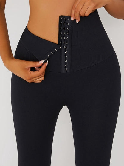 Black Leggings Add Velvet Padded High Waist Corset Leggings