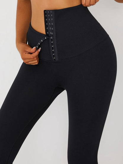 Black Leggings Add Velvet Padded High Waist Corset Leggings